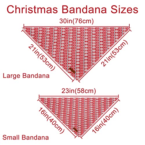 Image of Christmas Dog Bandana, Christmas Triangle Bid Scarf for Medium Large Dog, Cotton Dog Kerchief for Girl Boy Dogs, Red Dog Bandana, Adorable Comfortable Winter Bandana