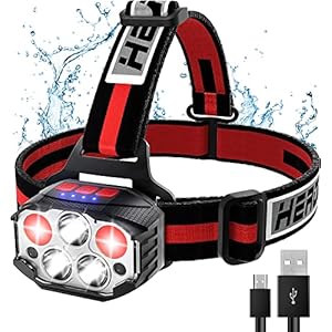 Headlamp Rechargeable Waterproof 1100 Lumens LED Headlights Outdoor Gear, 12 Mode Motion Sensor Lights for Camping…