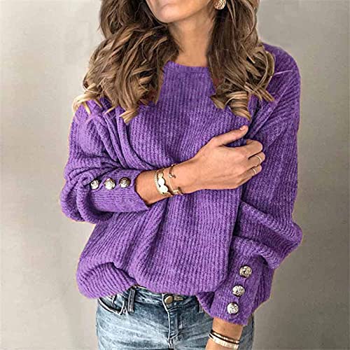 Winter Plus Size Pullover Sweater Women Knitted Tops Button Boho Long Sleeve Solid Sweaters Pullovers Fashion Fall Hoodie2
