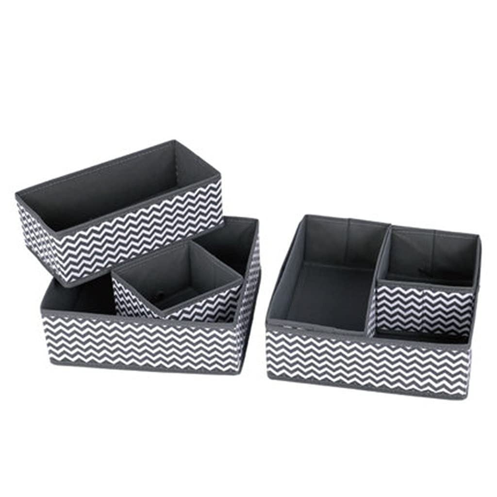 Kommoden-Schubladenteiler aus Stoff, 6er-Set, Kleiderschrank-Organizer, Faltbare Aufbewahrungsbox