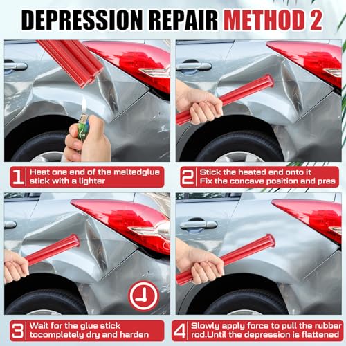 Image of CroBlissful 1 Pc Paintless Dent Repair Glue Sticks PDR Glue Hot Sticks Paintless Dent Repair Tool for Car Restoration Remover Tool Set (Red)