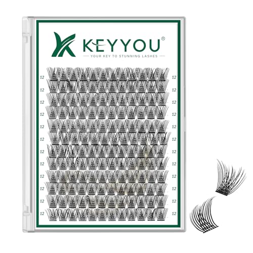 Image of KEYYOU Lash Clusters Air Touch Soft Natural D Curl 12mm Individual Lashes