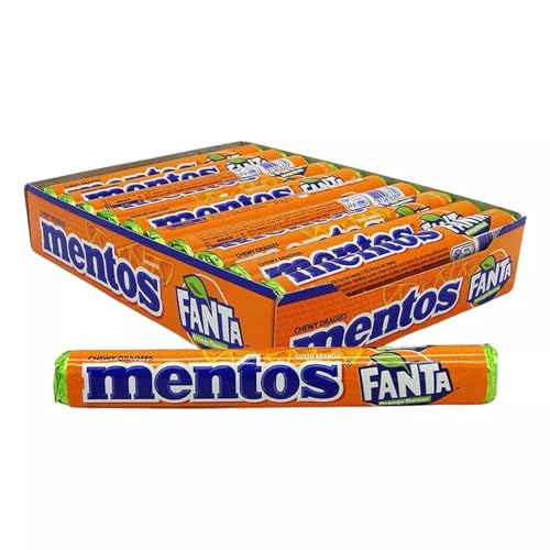 Mentos Fanta Chewy Dragees Caramelle Confettate Gusto Arancia Confezione da 20 Stick in Edizione Limitata
