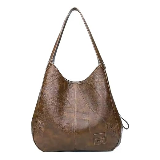 CHENXIAOHONG Bolsa Feminina de Ombro Grande em Couro PU, Bolsa Sacola Elegante e Leve para o Dia a Dia, Bolsa de Mão ou Tiracolo Estilo Tote para Faculdade (Marrom-claro)