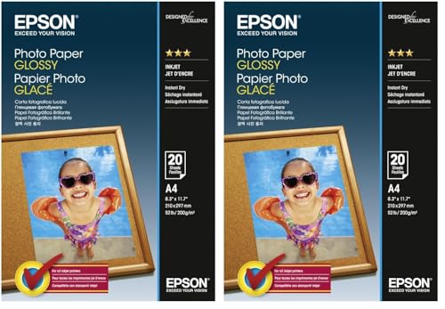 Papier photo brillant Epson A4 pour corriger les impressions ternes et papiers gondolés
