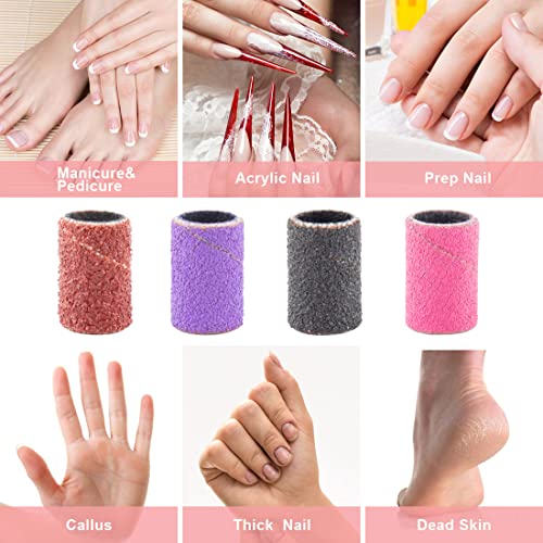 Rolybag Sanding Bands for Nail Drill Nail Sanding Bands Professional Sanding bit Nails 240 Pieces 4 Color Coarse Fine Grit Efile Sand Set 80#120#180#240# 2 Pieces Nail Drill Bits - Thumbnail 6