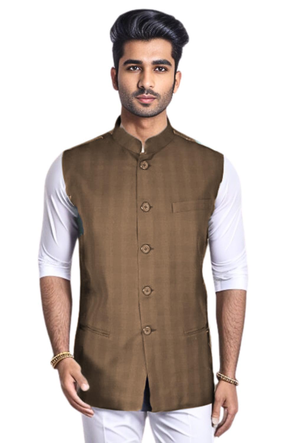 blacksmith Checks Jacquard Nehru Jacket for Men - Wedding Jacket for Men-picture-47