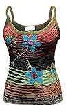 Shopoholic FASHION DAMEN RASIERER Schnitt 100% Baumwolle Hippy Tank Top - Blume razercut, XXX-Large