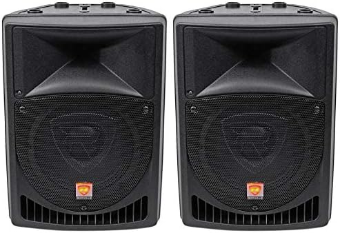 Rockville Pair Power Gig RPG8 8" Powered Active 800 Watt 2 -Way DJ PA Speakers