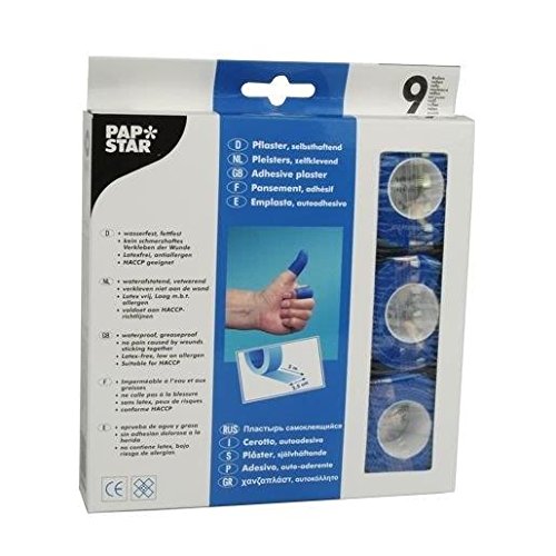 Papstar Boite De 9 Rouleaux De Pansement, Adhésif, en Polyestère, Bleu