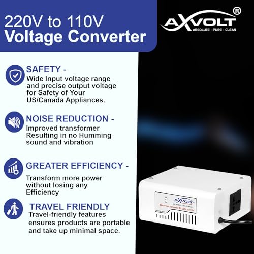 Image of 220v to 110v stepdown transformer voltage converter copper for US appliances upto 150 watt used in India white color