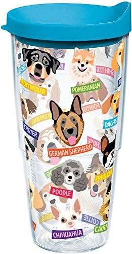 Tervis Flat Art - Dogs Made in USA Double Walled Insulated Tumbler Cup Keeps Drinks Cold & Hot, 24oz, Classic