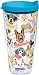 Tervis 1217075 Flat Art - Dogs Tumbler with Wrap and Turquoise Lid 24oz, Clear