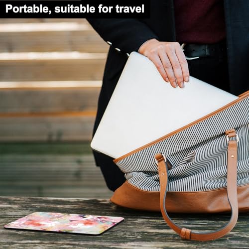 Image of Small Mouse Pad 6 x 8 Inch, Audimi Mini Mouse Pad Thick for Laptop Wireless Mouse Home Office Travel, Portable & Washable (Flower)