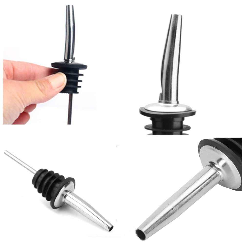 16 Pezzi Versatori In Acciaio Inox Beccuccio Conico Liquore Bottiglia Versatore per Cocktail, Liquore, Vino, Aceto Olio