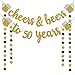 50th Birthday Decorations for Men/Women - 50th Birthday Gifts - Cheers & Beers to 50 Years Gold Glitter Banner - 50th Anniversary Decorations for Party, 50th Wedding Party Supplies for Couple