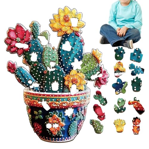 Puzle de flor de cactus de madera, el juego de ingenio para tus tardes en pareja