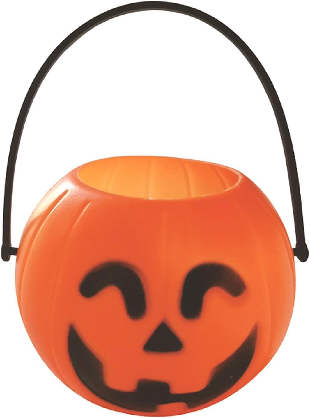 Halloween Bucket Fillable Light Up Bags with Handle Smile Face