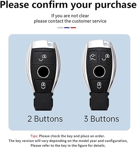 Miniatura 4 de MadLoN Funda para llavero Mercedes Benz GLGLS (X166) 2013-2019, funda antiarañazos, 1 funda de aleación de zinc, color negroplateado