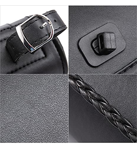 Bolsa Mini para Horquilla de Moto de Cuero PU Negra miniatura 7