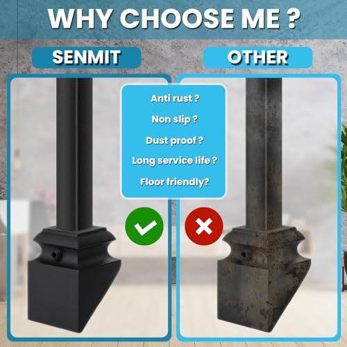 Iron Baluster Shoes - Slant Shoe with Screw - for Use with 1/2" Square Balusters - Set of 10 (Satin Black) by Senmit - Used condition - Image 2