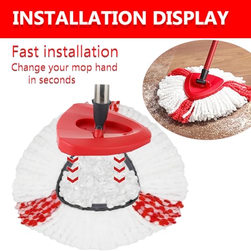 6 Stück Moppköpfe kompatibel mit Vileda Turbo & EasyWring Clean, Mikrofaser Ersatzbezug 2-in-1, Dreieckige Wischmop Nachfüllpackung für Bodenreinigung