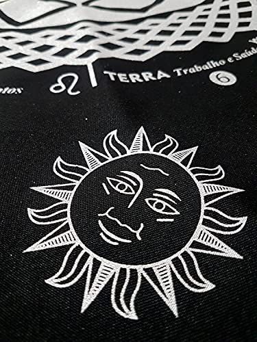 Toalha para Tarô Elemental 4 elementos com Brilho Prata