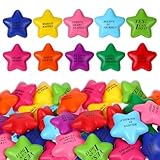 100 Pcs Foam Stars Stress Balls Bulk, Colorful Motivational Sensory Star Mini Stress Balls for Adults, Fidgets Foam Ball Relieve Anxiety Hand Exercise, Squeeze Ball Classroom Gifts for Students