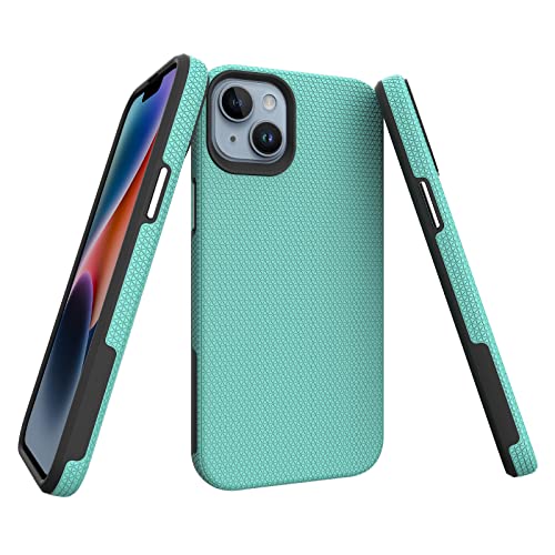 Image of NOXO Ultra-Hybrid Triangle Back Case Cover for iPhone 14, | Shockproof Design | Camera Protection | Soft TPU & Rugged PC | Bumper Case Cover for iPhone 14, (Mint Grean)