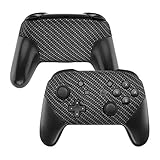 eXtremeRate Soft Touch Faceplate and Backplate NS Switch Pro Controller, Black Silver Carbon Fiber Patterned DIY Replacement Shell Housing Case for NS Switch Pro Controller - Controller NOT Included