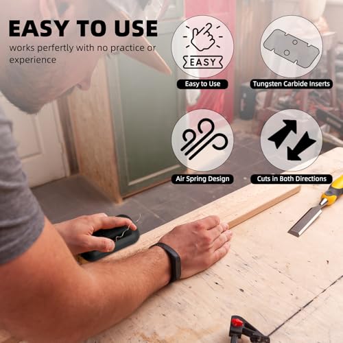 Image of GSCIT Club Edge Banding Trimmer, Tungsten Carbide Blades Hand Planer Edge Bander for Burrs Edge Corner Planer Wood Scraper Edge Banding Tools Cutter for PVC ABS Melamine (Black)