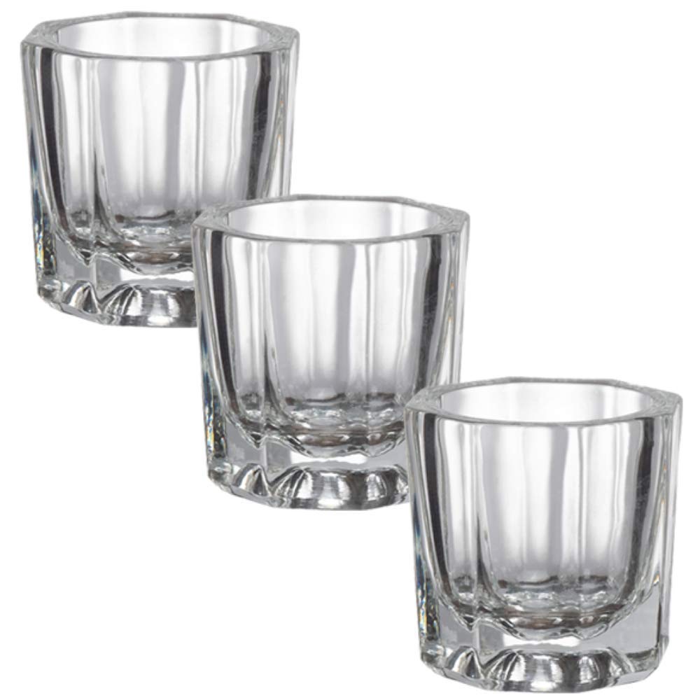 3 Ct. Glass Mixing Dish Dappen Mix Eyebrow Eyelash Manicure Tint Hair Dye Salon by Gold Cosmetics & Supplies
