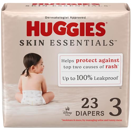 Image of Huggies Size 3 Diapers, Skin Essentials Baby Diapers, Size 3 (16-28 lbs), 23 Count, Packaging May Vary