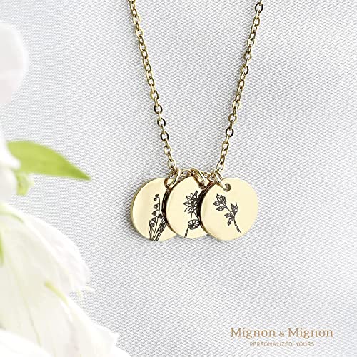 Rose Gold Birth Flower Necklace Gift For Her Personalized Necklace Floral Design Jewelry Mothers Day Gift Personalized Jewelry - Cn-Fl-Rg #TOP3