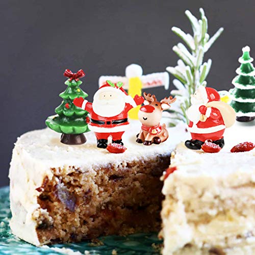 Justdolife E6AE3226D0D10TUDD Christmas Micro Landscapes:20 Pack Xmas Miniature Figurines Santa Claus Snowman Christmas Tree Reindeer Gifts Mini Resin Landscape thumb #7