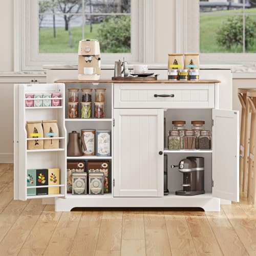 Gizoon Kitchen Coffee Bar Cabinet with Drawers and Shelves