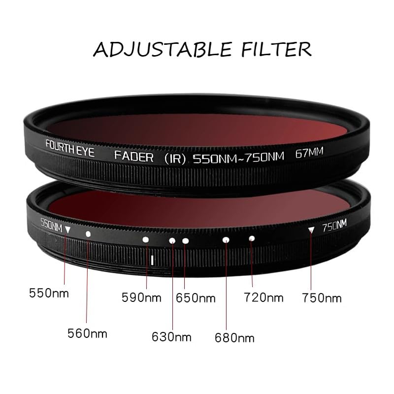 Filtre infrarouge réglable pour objectif d'appareil photo Sony Alpha ZV-E10 II avec objectif E PZ 16-50 mm f/3,5-5,6 OSS II 40,5 mm