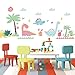 Dinosaur Wall Decals Vinyl Cute Dinosaur Wall Stickers for Boy and Girl Bedroom Daycare Classroom Playroom and Kids Room Wall Decor