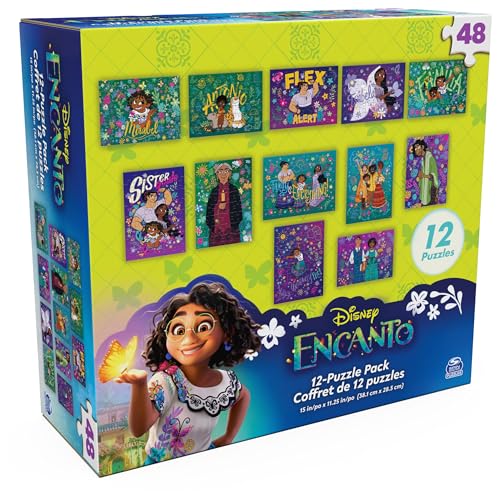 Spin Master Games, Disney Puzzles, Encanto 12-Pack, 48 Pieces, Kids Puzzles, Disney Toys, Ages 4 & Up