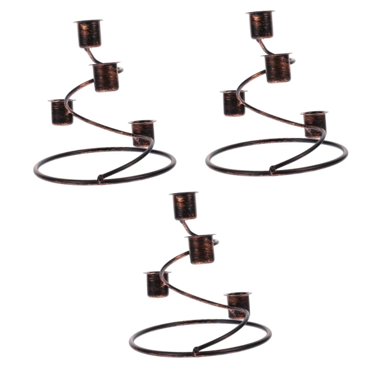 PRETYZOOM 3-teiliges Weihnachtskerzenhalter-Set 4-teilig Advents-kerzenständer Eisen-säulenkerzenständer Esstisch- Weihnachtsdekor