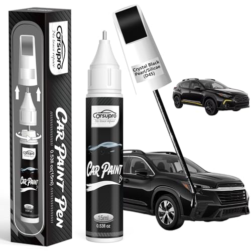 Crystal Black Pearl/Silicae(D4S) for Subaru Touch Up Paint Pen, 2 in 1 Car Scratch Remover with Pen Tip and Brush, Precise Color Match for Car Paint Scratch Repair, Quickly and Easily Fix Chips and Nicks