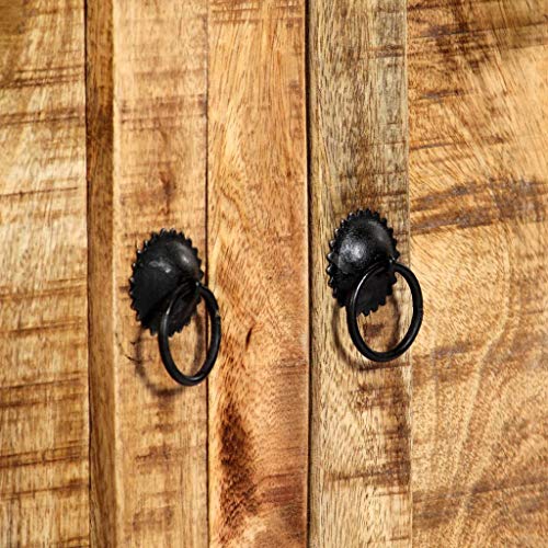 Vidaxl Sideboard, Storage Cabinet With Drawers, Buffet Sideboard For Living Room Kitchen Dining Room, Industrial Style, Solid Wood Mango #TOP1