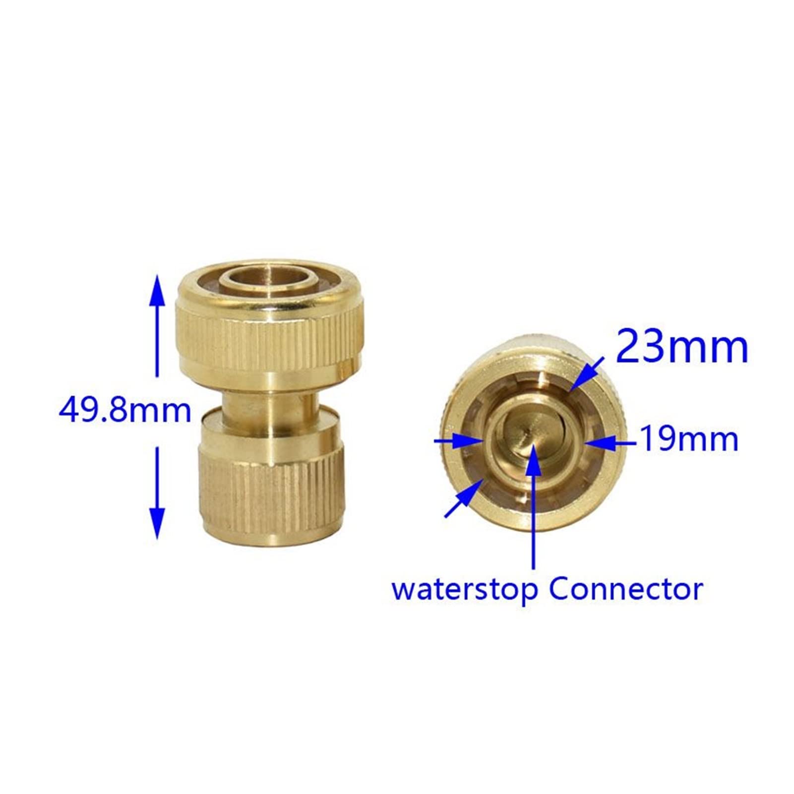 Brass 3/4 Manguera de la manguera Parada de agua con conector 20 mm Conector rápido con conector de cobre de cobre de cobre adaptador de conector rápido 5 piezas