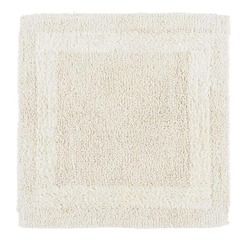 HOMESCAPES Tapis de Douche en Coton, Tapis de Sortie de Douche 50x50 cm, Tapis de Bain Crème