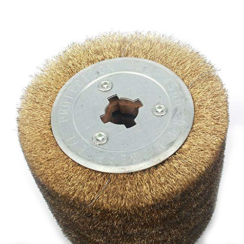 Image of SIGNI Copper Coated Steel Wire Drawing Polishing Burnishing Wheel for surface finishing of Stainless Steel, Aluminum, Metal and Wood (Copper coated steel wire 0.3mm)
