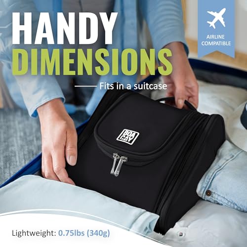 BOACAY Hanging Travel Toiletry Bag for Women and Men, Makeup Bag, Bathroom & Shower Organizer Kit for Accessories, Cosmetics, Travel Essentials 5