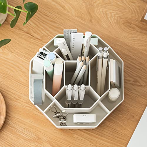 Image of INSTOME Desktop Organizer with Pencil Holders,360Rotating Pen Holder 9 Compartments