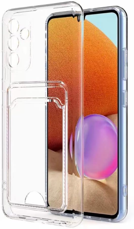 Zore Galaxy ile uyumlu A34 Kılıf Kartlıklı Şeffaf Zore Setra Clear Silikon Kapak Renksiz