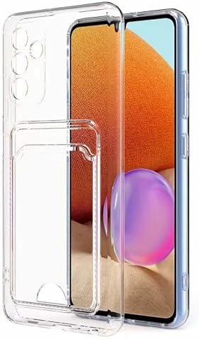 Zore Galaxy ile uyumlu A34 Kılıf Kartlıklı Şeffaf Zore Setra Clear Silikon Kapak Renksiz