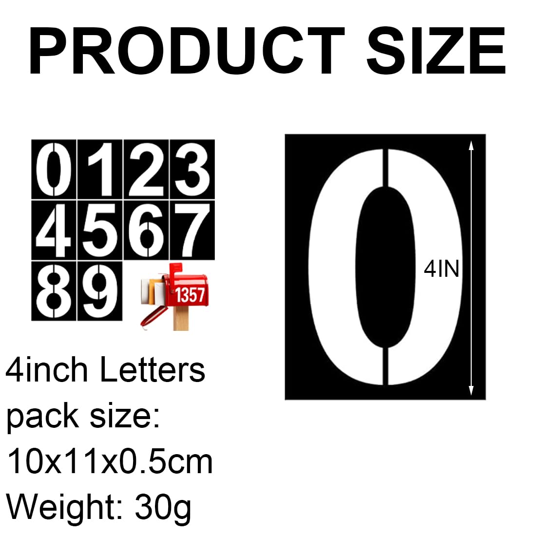 Tomedeks 10 PCS Stencil Numeri, Numeri da 0 a 9, 4 Pollici, Numeri riutilizzabili in plastica, per dipingere indirizzi su Cassetta Postale,Stencil per Pittura,Stencil Muro Grandi